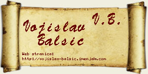 Vojislav Balšić vizit kartica